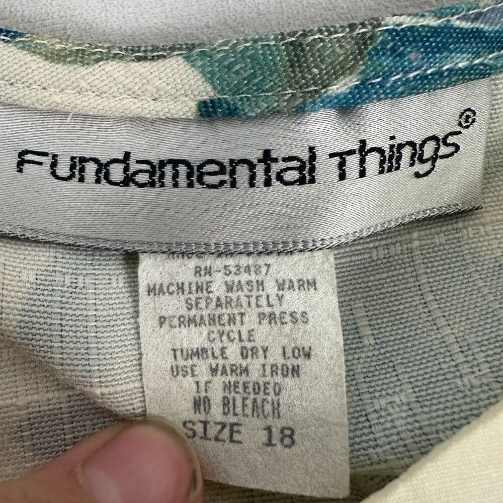Fundamental Things Womens Floral Vest And Matching Ivory Top Size 18 Vintage - Picture 4 of 5